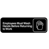 Traex&reg; "Employees Must Wash Hands" Symbol Black Sign