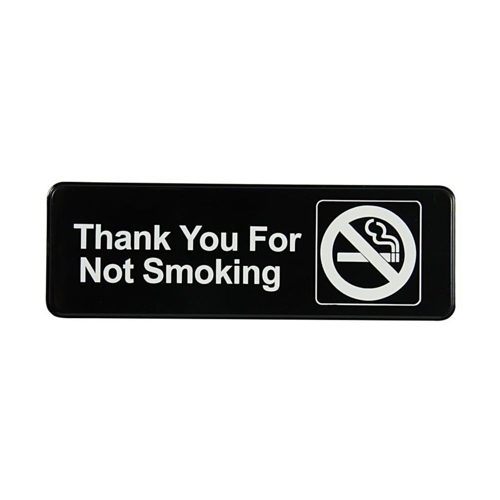 Traex&reg; "THANK YOU FOR NOT SMOKING" Black with White Sign