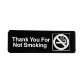 Traex&reg; "THANK YOU FOR NOT SMOKING" Black with White Sign