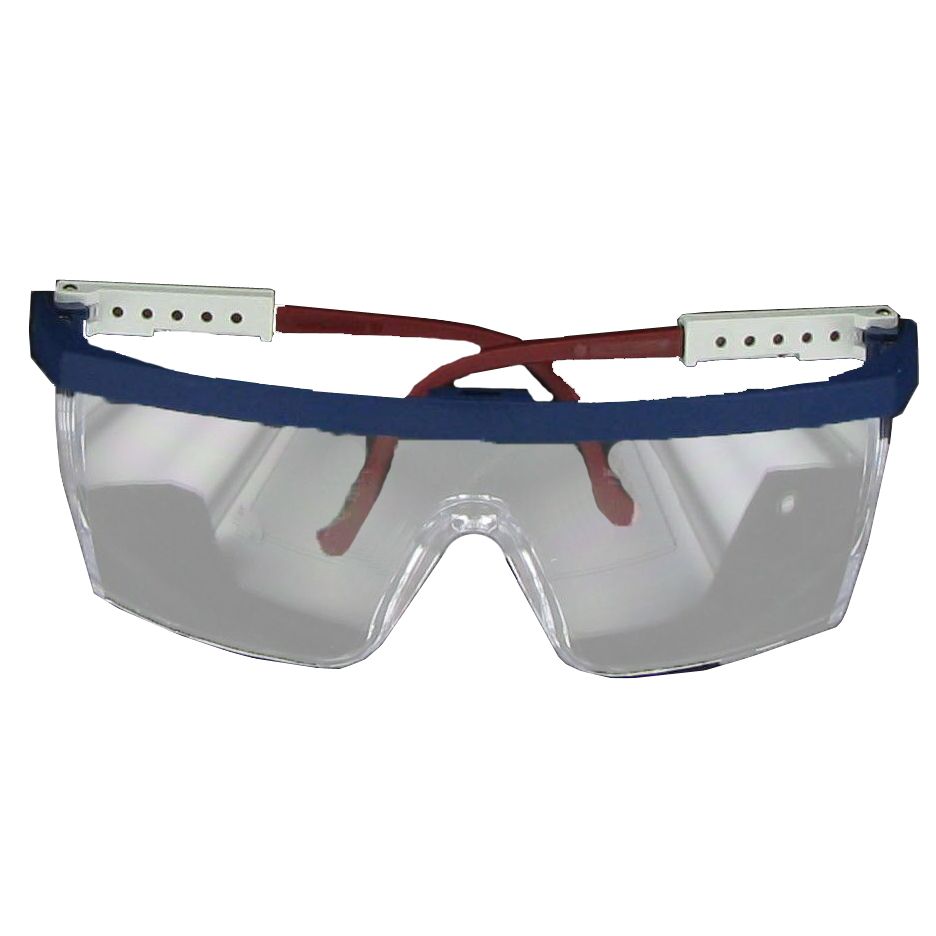 Safety Glasses, "Nassau", Red White & Blue W/ Clear Lens