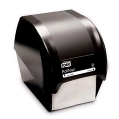 SCA Tissue Black Countertop Dispenser for Roll Napkin