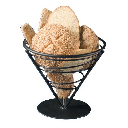 American Metalcraft Black Wrought Iron 7 x 6" Bread Basket