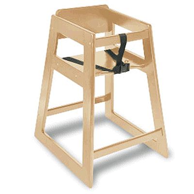 Central Specialties 27-1/2 H Deluxe Light Finish Hardwood High Chair