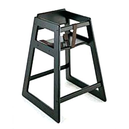 Central Specialties 27-1/2 H Deluxe Black Finish Hardwood High Chair
