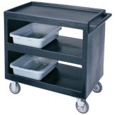 Cambro Black Open Side 3-Shelf Service Cart