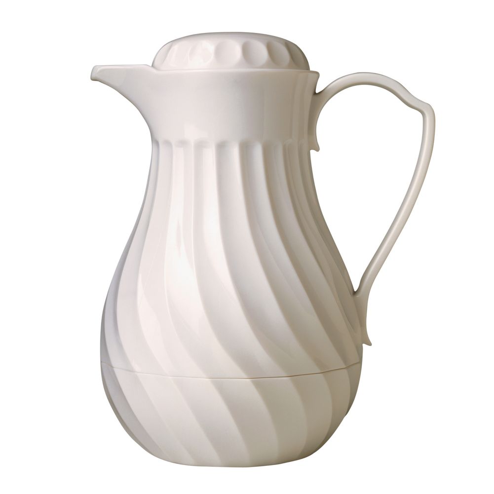 Vollrath&reg; SwirlServe&reg; White 64 oz Insulated Beverage Server