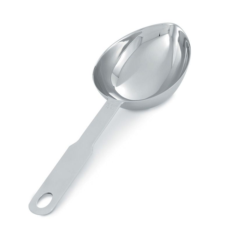 Heavy Duty Oval S/S Measuring Scoop, 1/2 cup, 10-1/16"