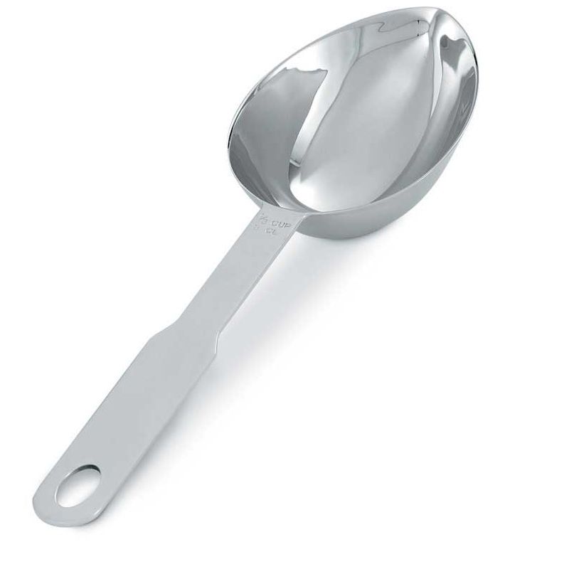 Heavy Duty Oval S/S Measuring Scoop, 1/3 cup, 9-3/4"