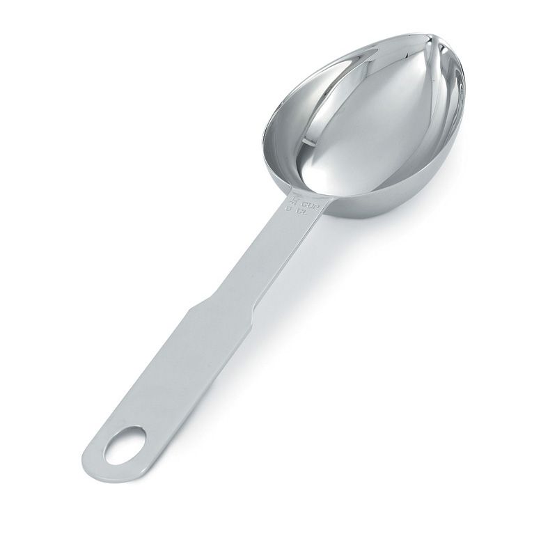 Heavy Duty Oval S/S Measuring Scoop, 1/4 cup, 9-1/16"
