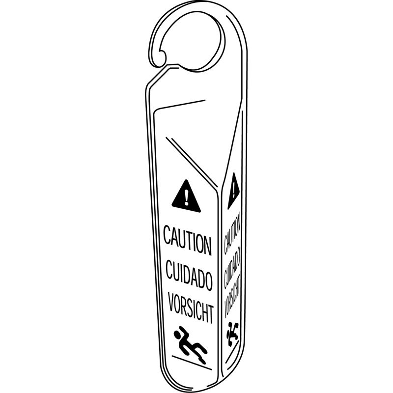 Rubbermaid Yellow Multilingual 19" Hanging Safety Sign