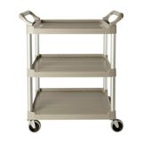 Rubbermaid Platinum 3-Shelf Utility Cart w/ 4" Swivel Casters