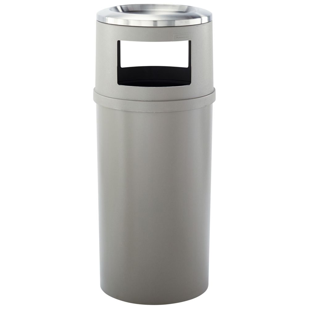 Rubbermaid Beige Classic 25 Gal Ash / Trash Container w/o Doors