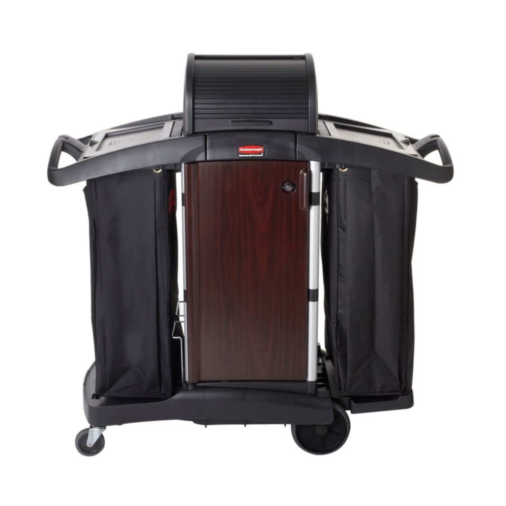 Rubbermaid Black Deluxe Paneled Housekeeping Cart