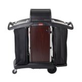 Rubbermaid Black Deluxe Paneled Housekeeping Cart