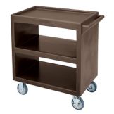 Cambro Dark Brown Open Side 3-Shelf Service Cart w/ 5" Casters