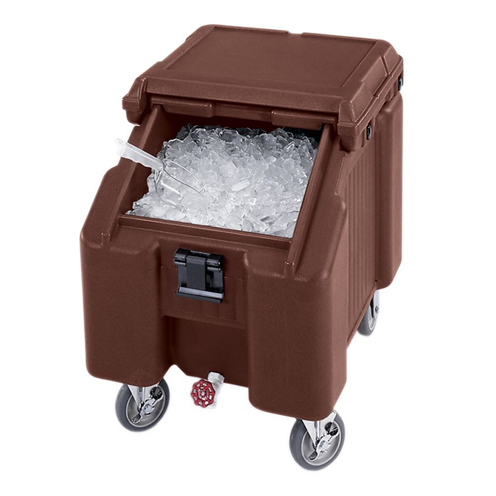 Cambro Standard Height SlidingLid Ice Caddy, Dark Brown, 100 lbs