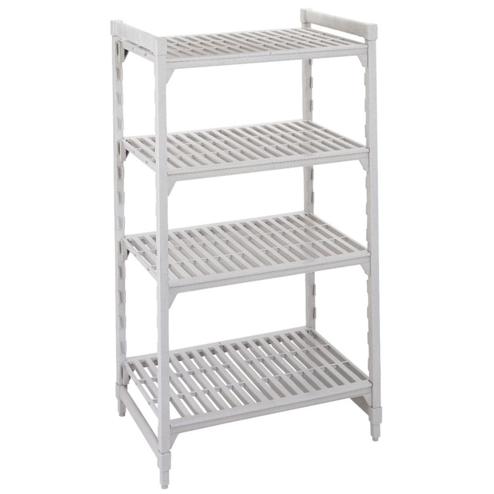 Cambro Camshelving&reg; Gray Vented 4-Shelf Stationary Starter Kit