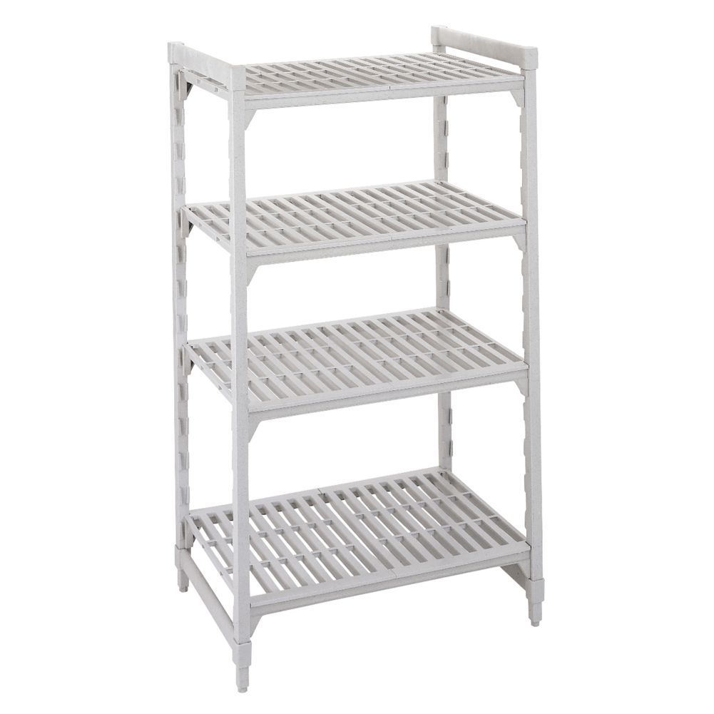 Cambro Camshelving&reg; Gray Vented 4-Shelf Stationary Starter Kit