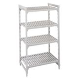 Cambro Camshelving&reg; Gray Vented 4-Shelf Stationary Starter Kit