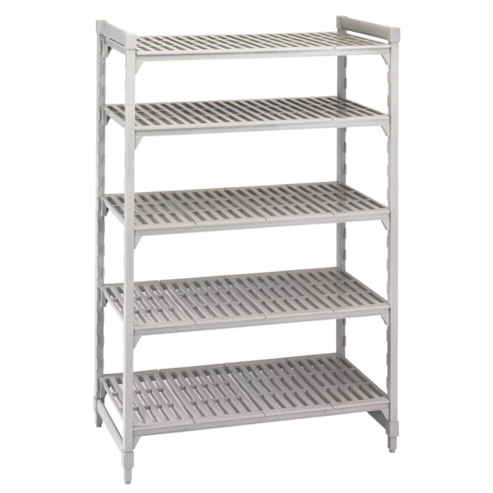 Cambro Camshelving&reg; Gray Vented 5-Shelf Stationary Starter Kit