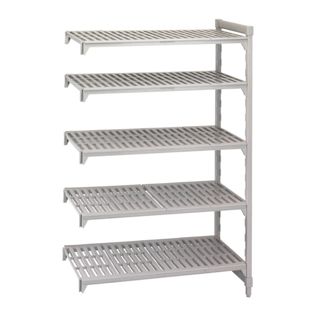 Cambro Camshelving&reg; Speckled Gray 5-Shelf Vented Add-On Unit