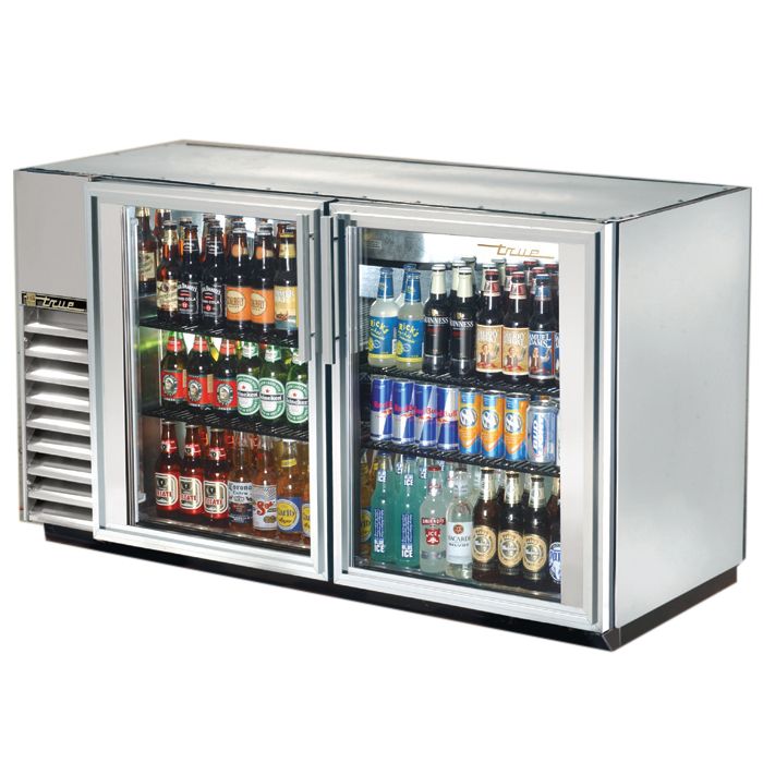 True&reg; S/S 2-Glass Swing Door Back Bar Cooler for 94 6-Packs