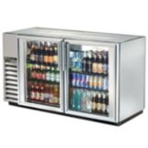 True&reg; S/S 2-Glass Swing Door Back Bar Cooler for 94 6-Packs