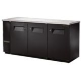 True&reg; Black Solid Door Food Rated Back Bar Cooler for 180 6-Packs