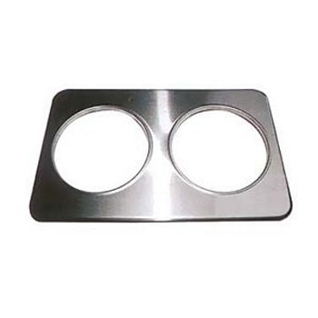 S/S 2-Hole Drop-In Adapter Plate w/ 8-1/2 Holes, Fits 12 x 20 Openings