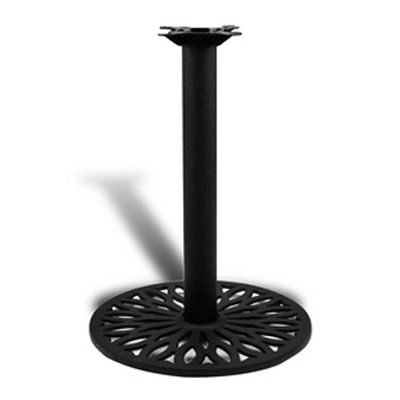 Cast Iron Textured Black Table Base w/ Steel Column, 30" Diameter