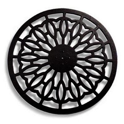 Cast Iron Textured Black Table Base w/ Steel Column, 30" Diameter