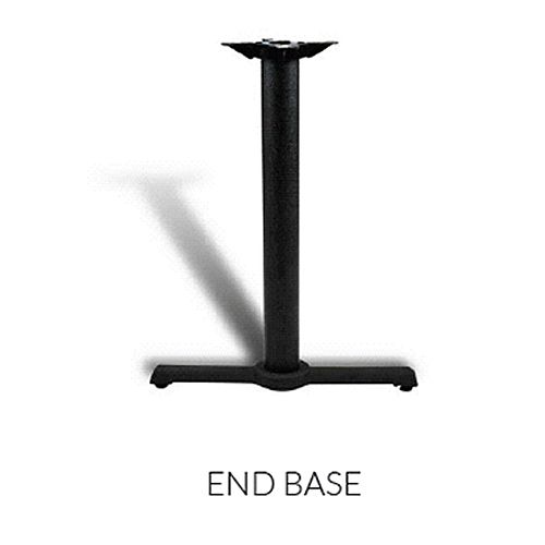 Cast Iron Textured Black Table Base w/ Steel Column, 5-1/2 x 22 Spread