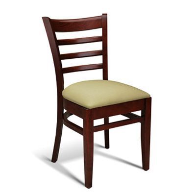 Walnut Chair w/ Lacquered Finish, Vinyl Espresso Padding