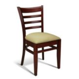Walnut Chair w/ Lacquered Finish, Vinyl Espresso Padding