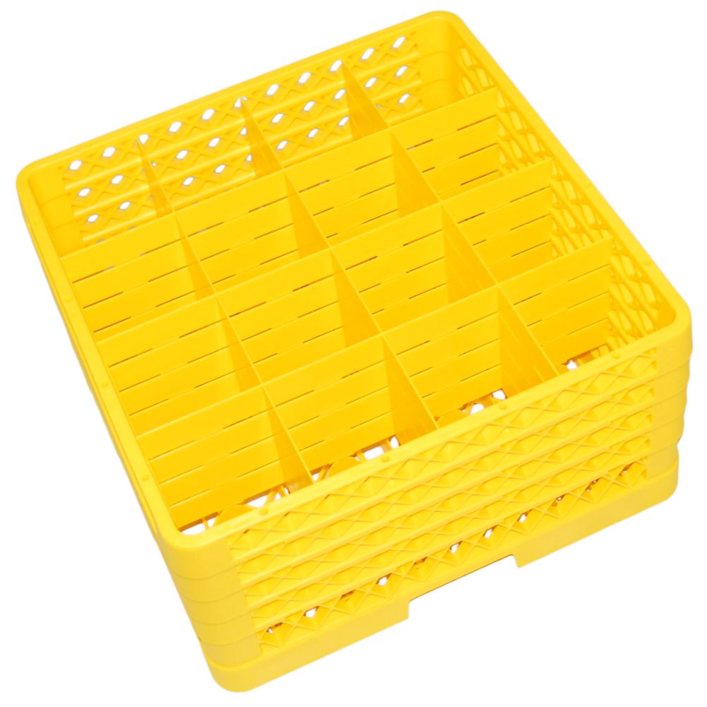 Traex Rack-Master&reg; Yellow 16 Compt Glass Rack w/ 4 Extenders