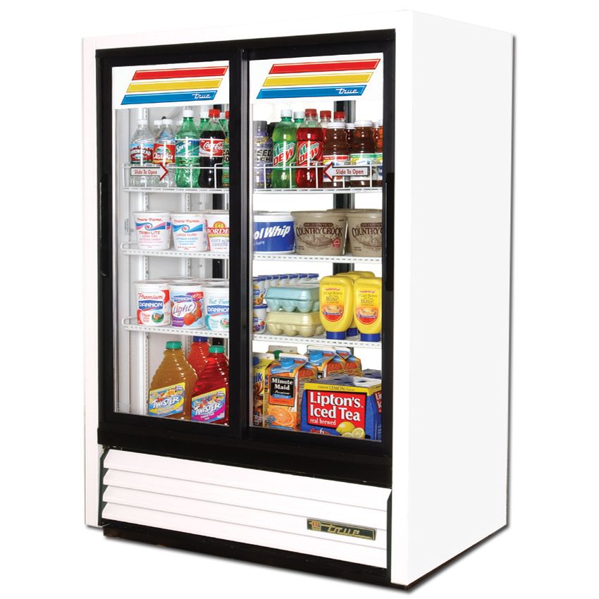 True&reg; Slide Door 2-Section Convenience Store Cooler, 15 Cubic Ft