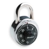 Master Lock Combination Padlock, Center Dial, Black and Chrome