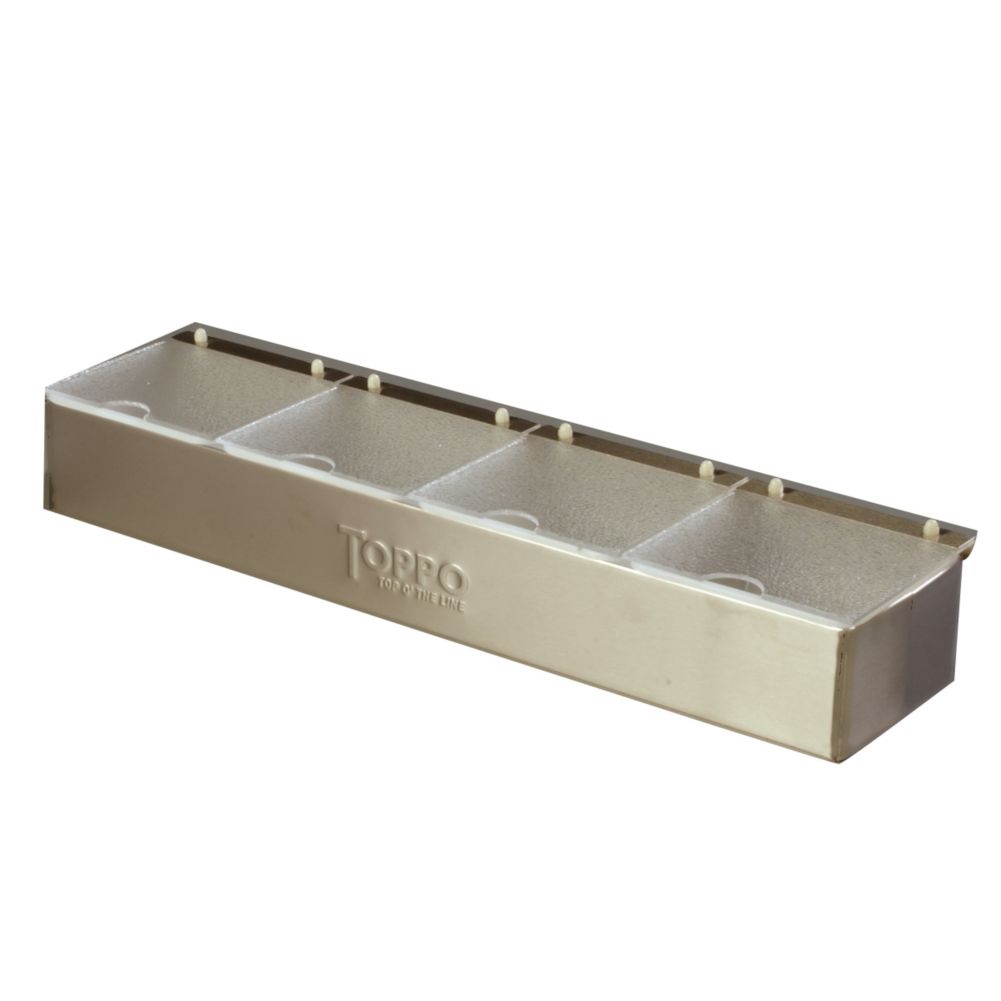 Carlisle S/S Condiment Caddy w/ 4 Lids, 4 Qt