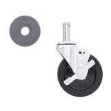 Super Erecta Resilient Tread Brake Stem Caster, 5" w/ Bumper