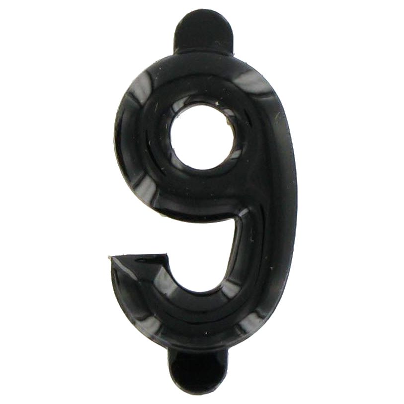 Black Plastic Embossed #9, 1"