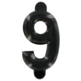 Black Plastic Embossed #9, 1"