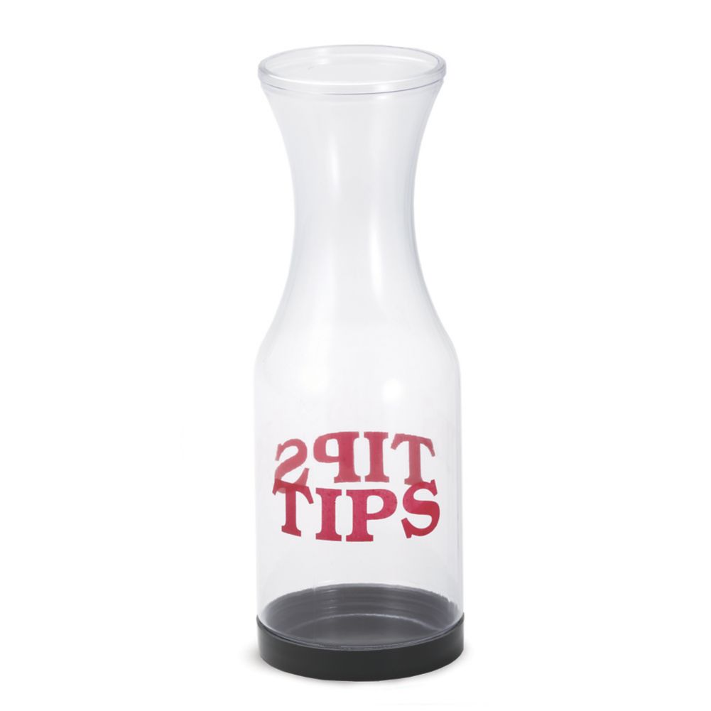 Tablecraft 11"H Clear Plastic Tip Carafe w/ Twist-Off Bottom