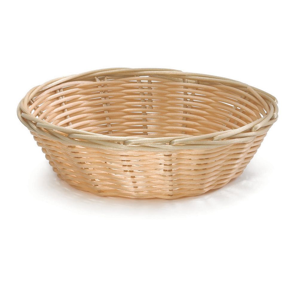 Tablecraft 7" x 2" Round Hand-Woven Plastic Basket