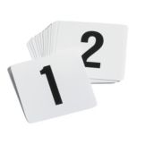 Tablecraft White Plastic 1-50 Card Number Set with Black Numbers