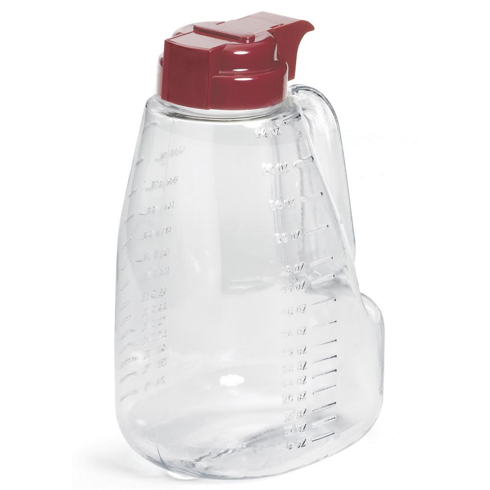 Tablecraft 64 Oz Option&trade; Liquid Dispenser with Maroon Top