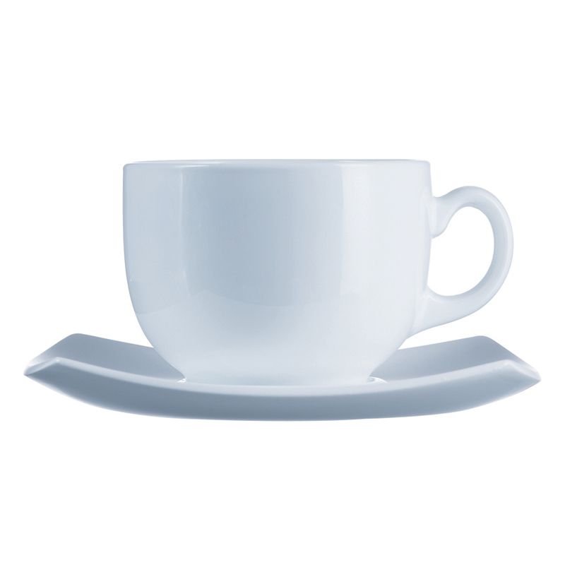 Cardinal Arcoroc Delice Opal&reg; White 7-1/4 Oz Coffee Cup and Saucer
