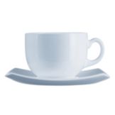 Cardinal Arcoroc Delice Opal&reg; White 7-1/4 Oz Coffee Cup and Saucer
