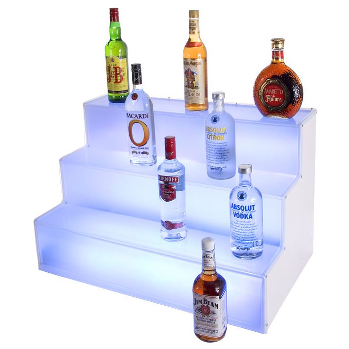 Gourmet Display&reg; 30 x 18 LED Illuminated Liquor Staircase