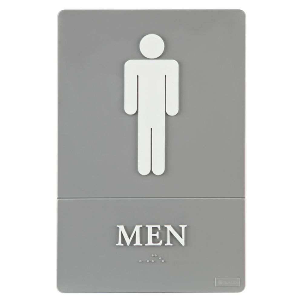Four-Color ADA-Accessible Men Sign, 6" x 9"