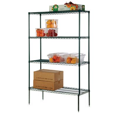 Focus Foodservice Green Epoxy 4-Shelf 18" x 36" Shelving Kit